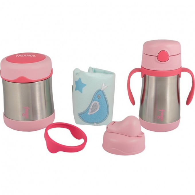 Набор детских термосов THERMOS FOOGO B3000+BS535 PK 0,6 л, розовый 303196 Набор детских термосов THERMOS FOOGO B3000+BS535 PK 0,6 л, розовый 303196